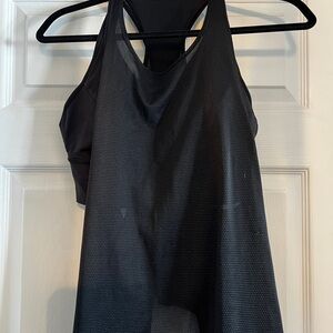 Lululemon Black Mesh Racerback Tank Top Built in bra